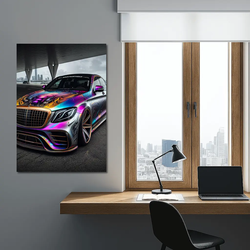 Mercedes S Class Colorful Custom Wrap Art – Wall Art