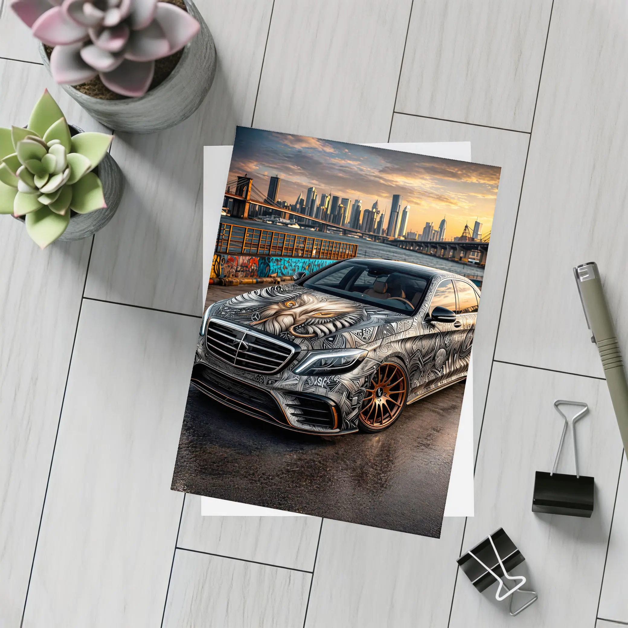 Mercedes S Class Custom Tattoo Art City – Postcards