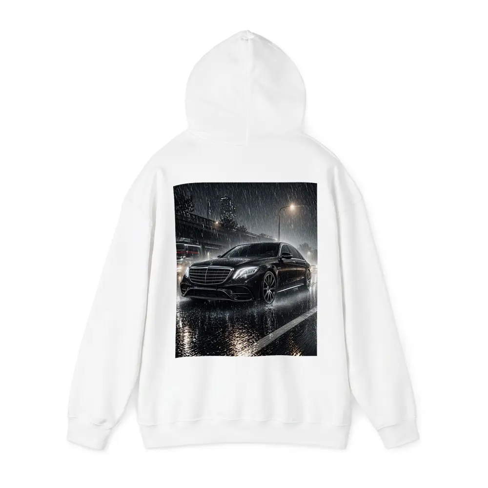 Mercedes S Class Rainy Night City Street – Hoodies