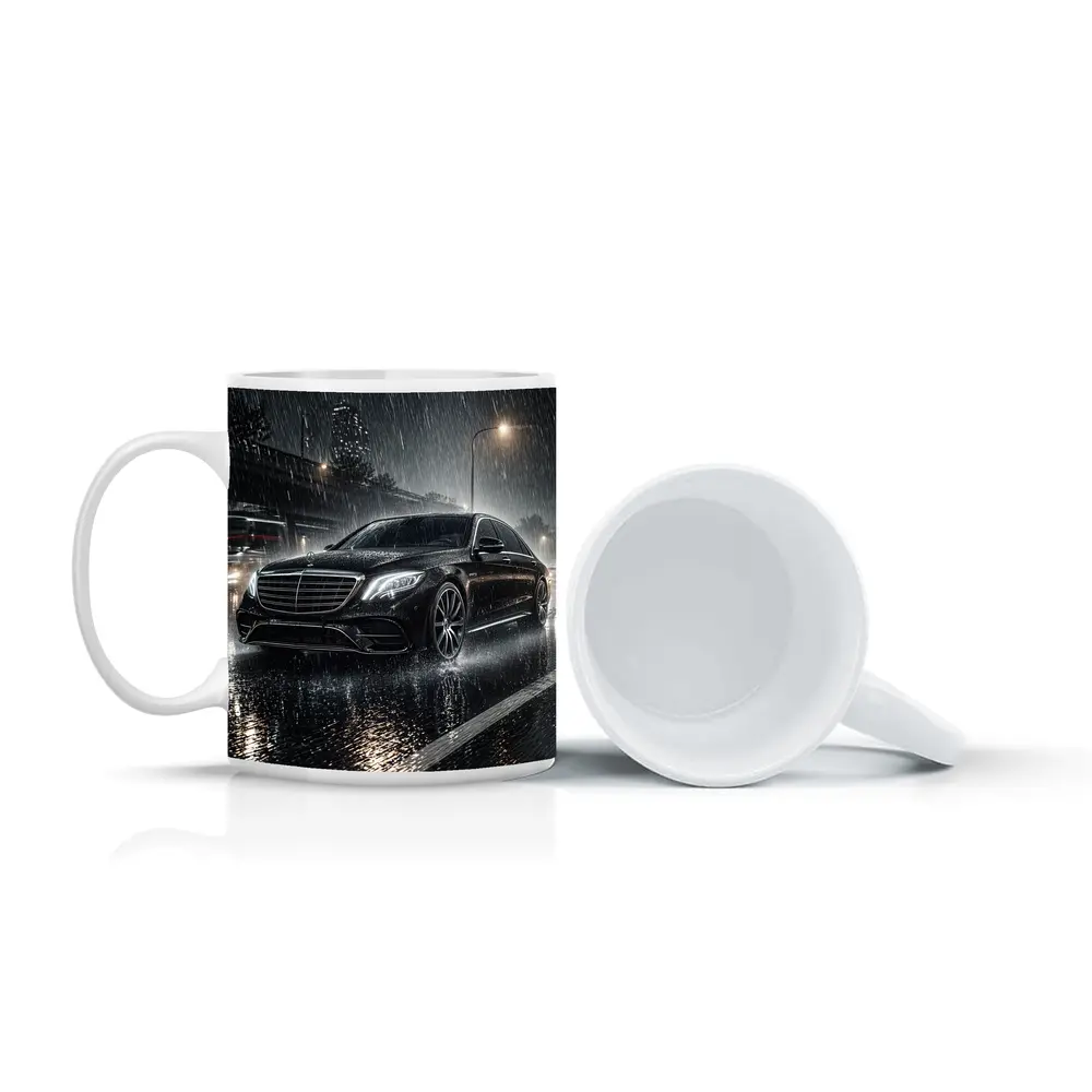 Mercedes S Class Rainy Night City Street – Mugs