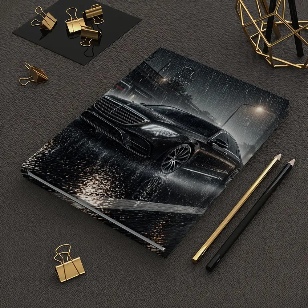 Mercedes S Class Rainy Night City Street – Notebooks