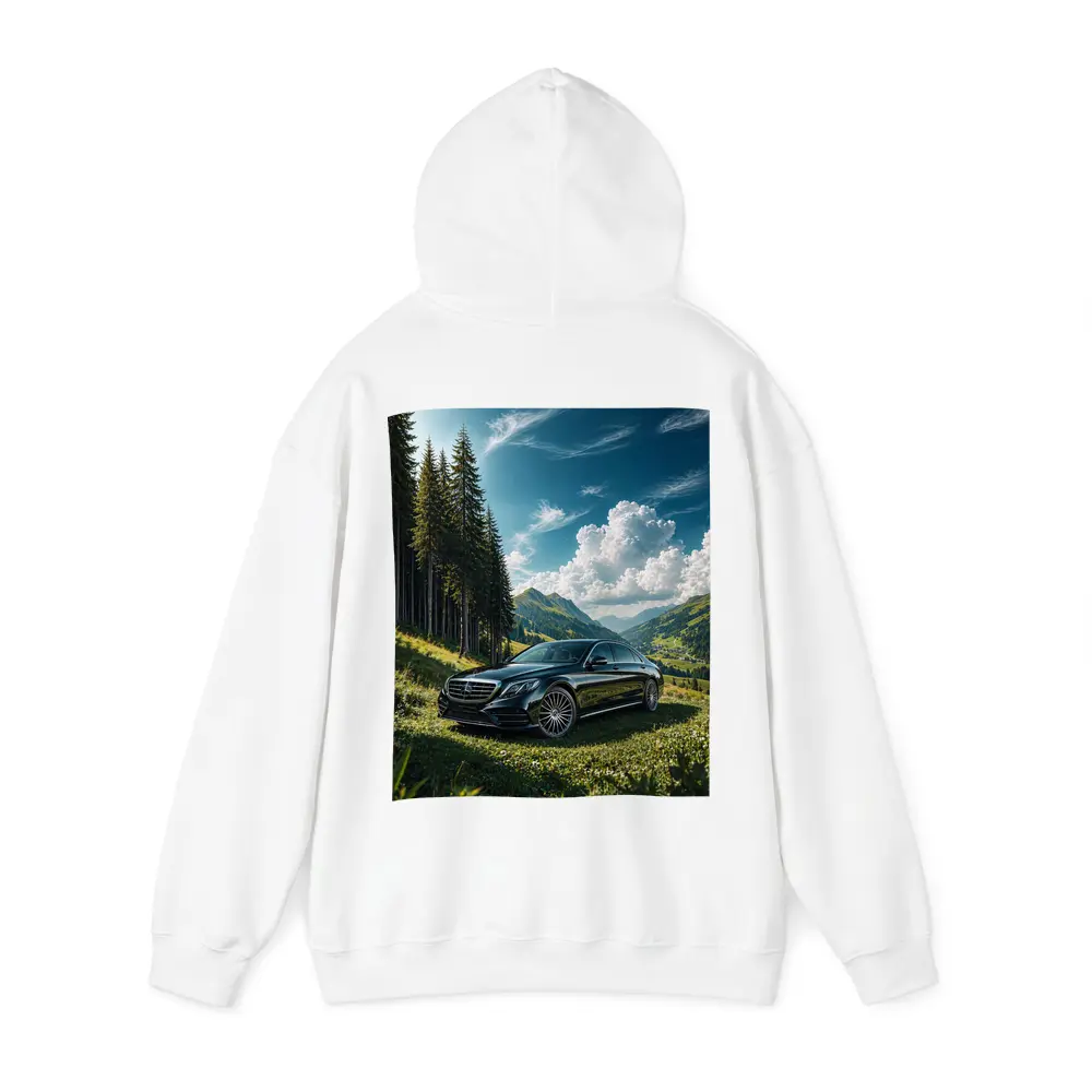 Mercedes S Class Black Mountain Valley Scene – Hoodies
