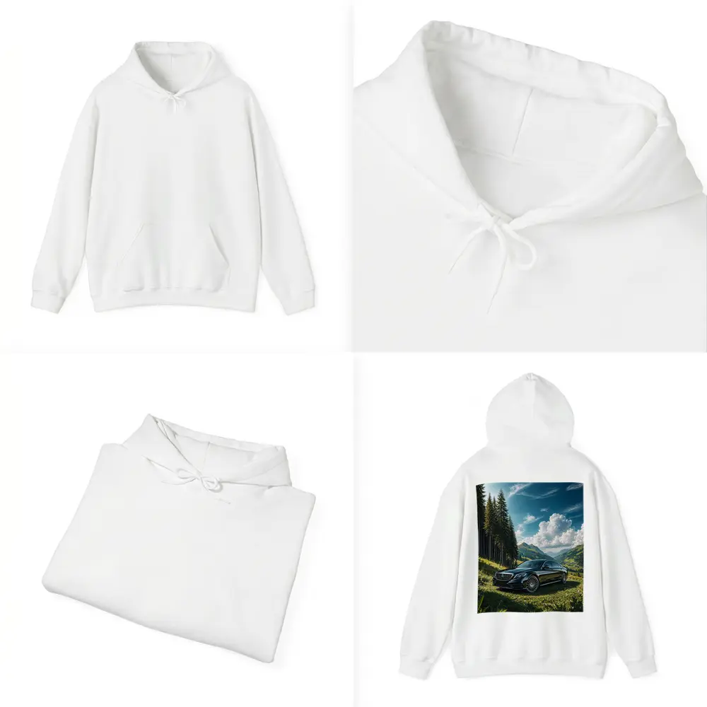 Mercedes S Class Black Mountain Valley Scene – Hoodies