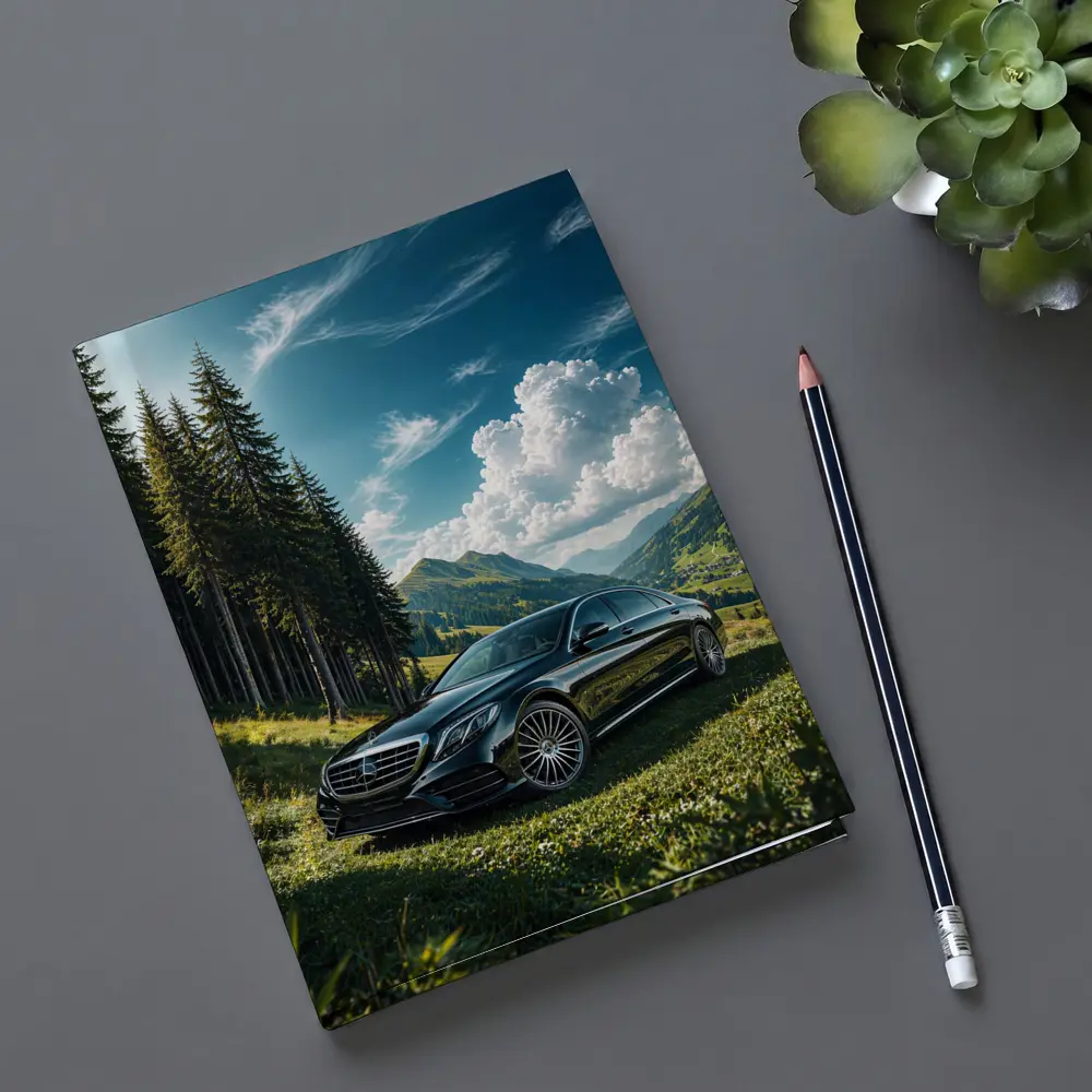 Mercedes S Class Black Mountain Valley Scene – Notebooks