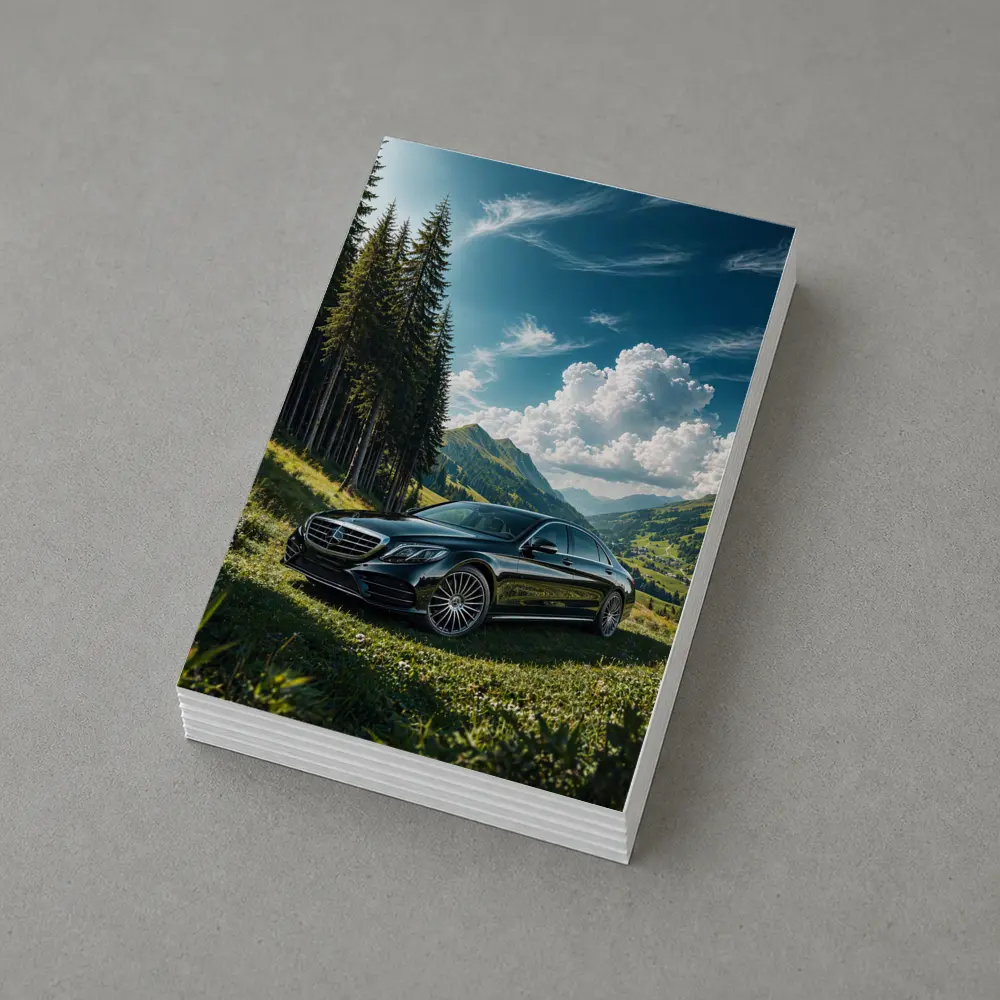 Mercedes S Class Black Mountain Valley Scene – Postcards