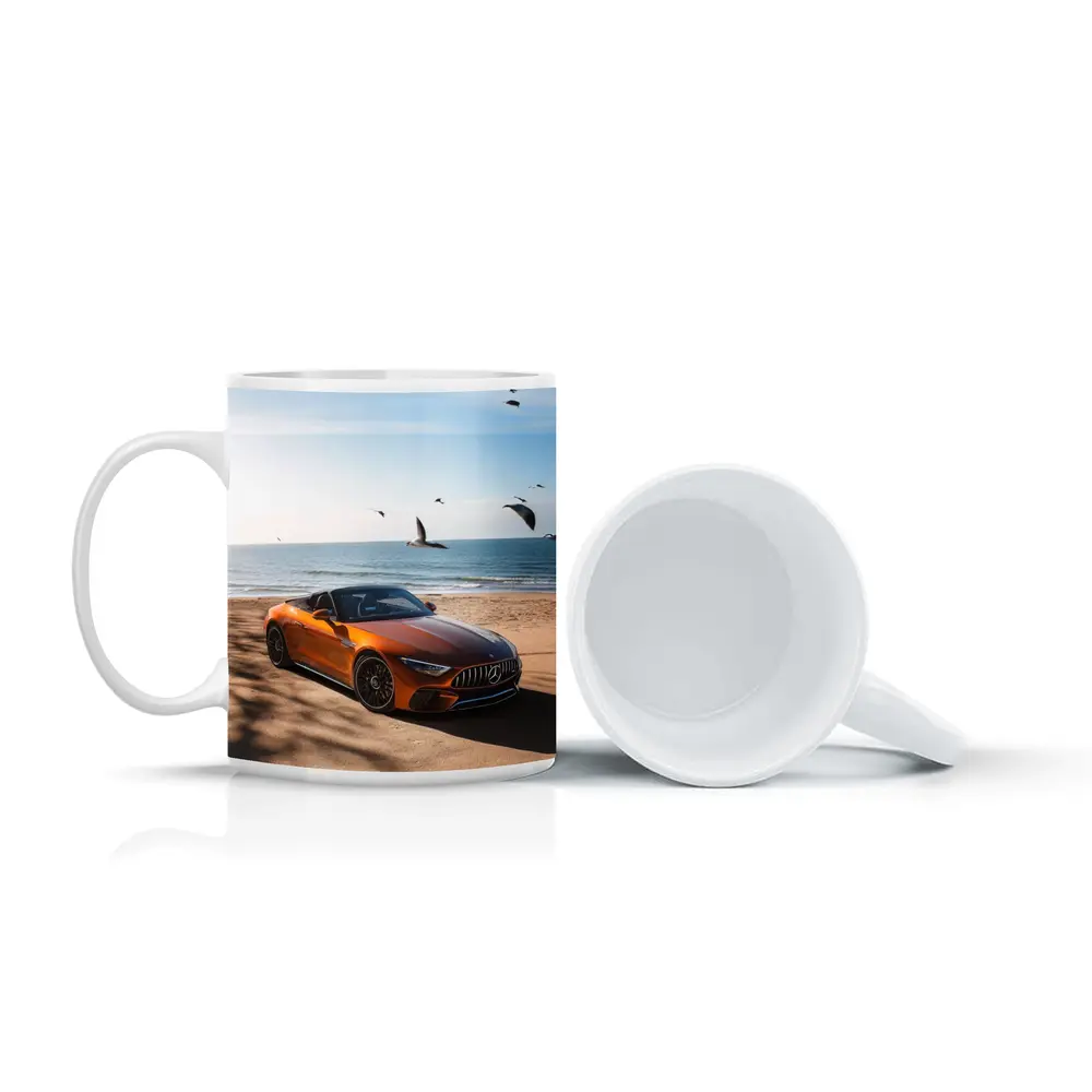 Mercedes AMG SL63 Orange Beach Shore – Mugs