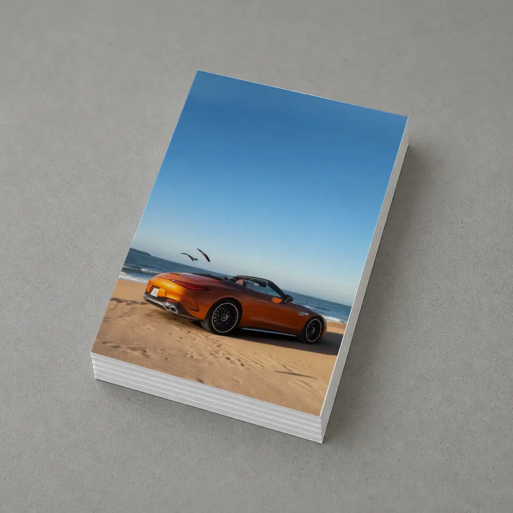 Mercedes SL63 AMG Orange Beach Convertible – Postcards