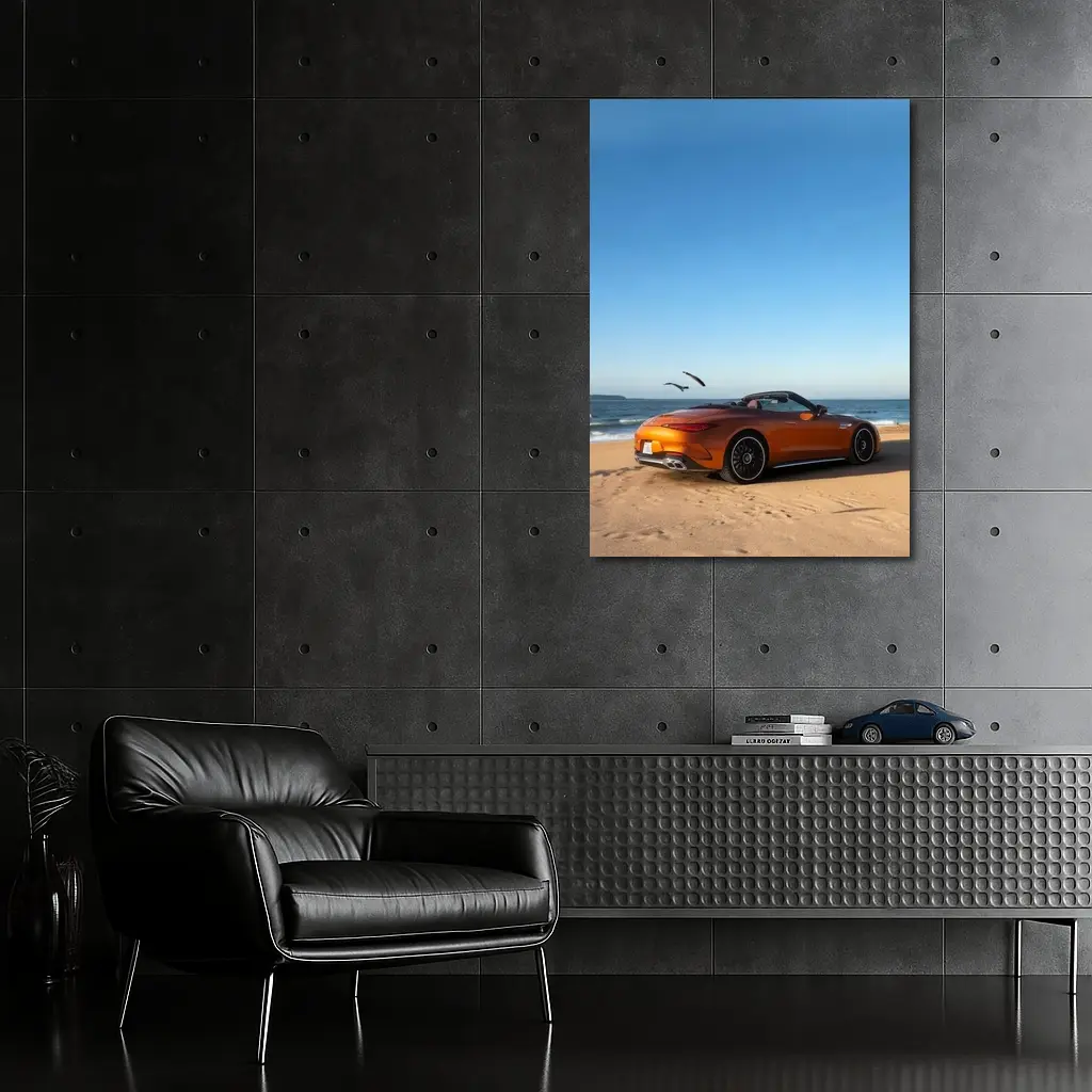 Mercedes SL63 AMG Orange Beach Convertible – Wall Art