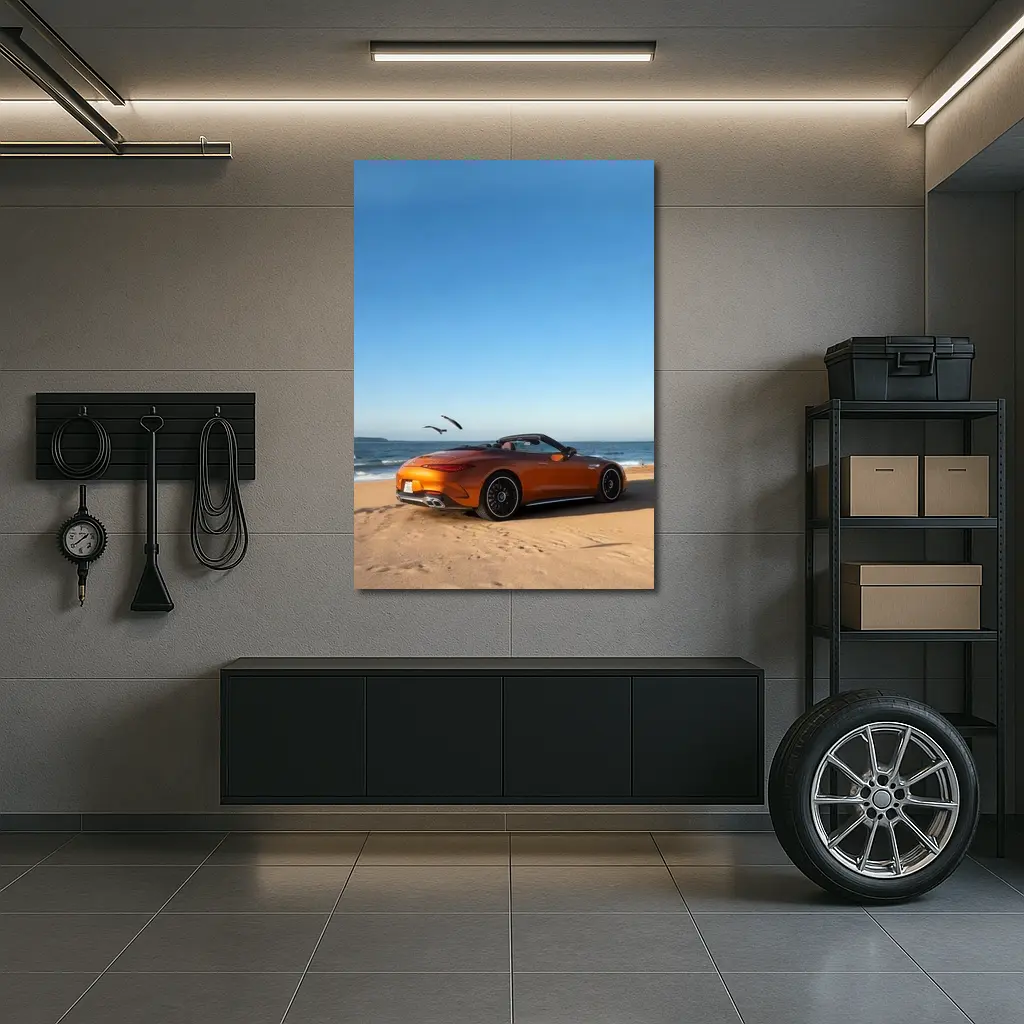Mercedes SL63 AMG Orange Beach Convertible – Wall Art