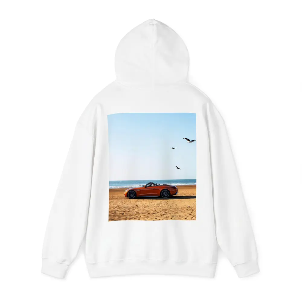 Mercedes SL Class Roadster On Sandy Beach – Hoodies