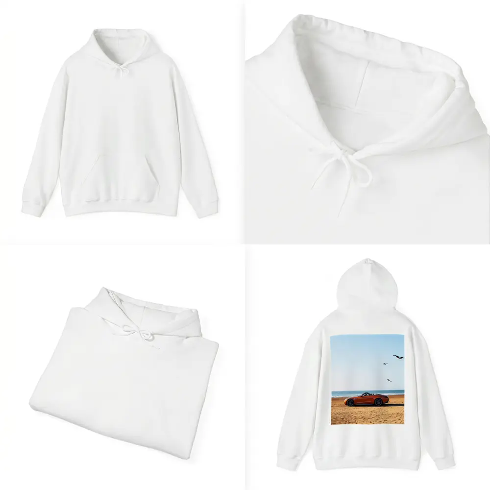Mercedes SL Class Roadster On Sandy Beach – Hoodies