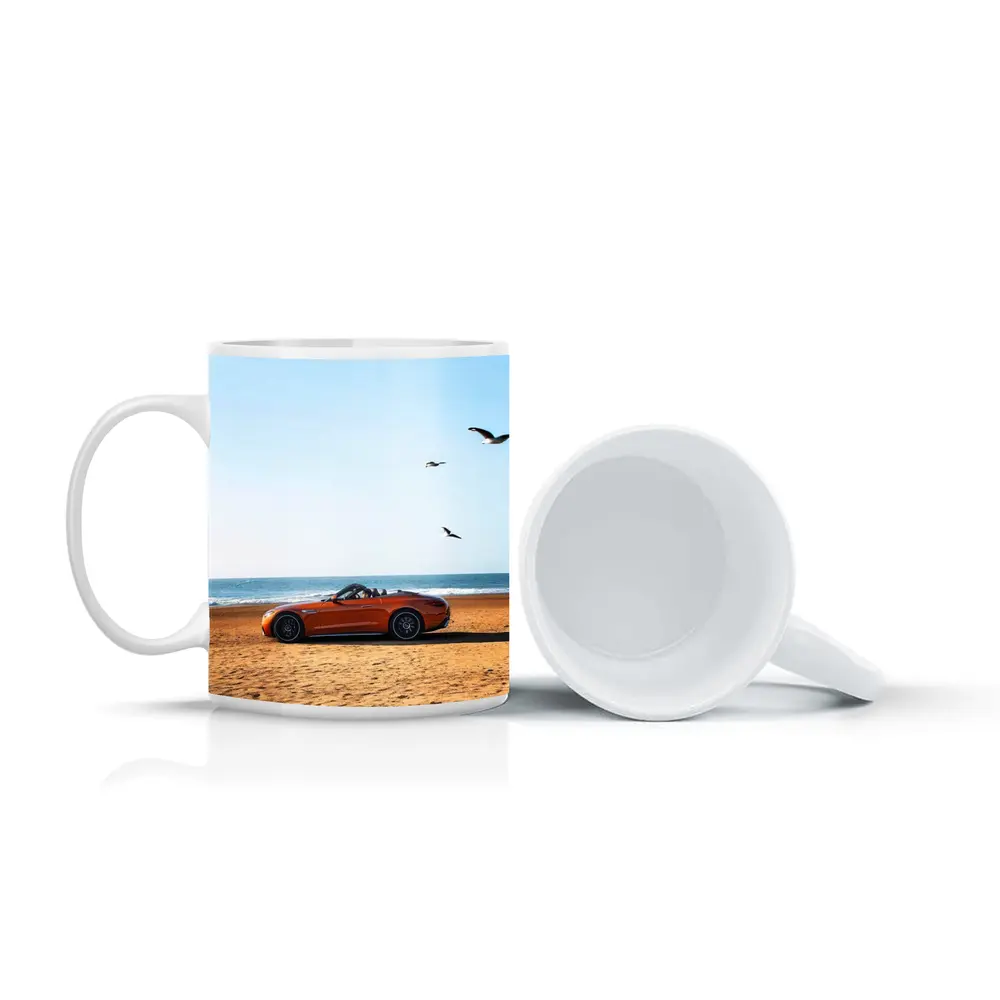 Mercedes SL Class Roadster On Sandy Beach – Mugs