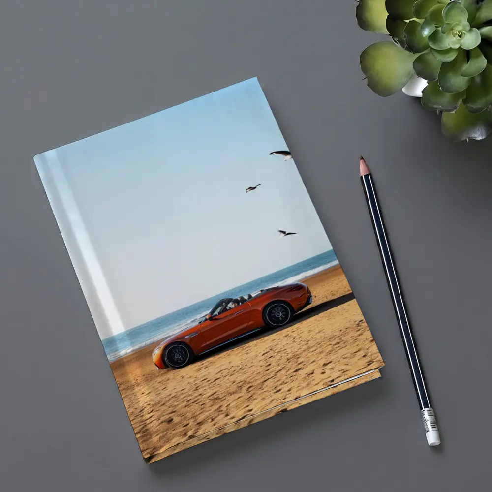 Mercedes SL Class Roadster On Sandy Beach – Notebooks