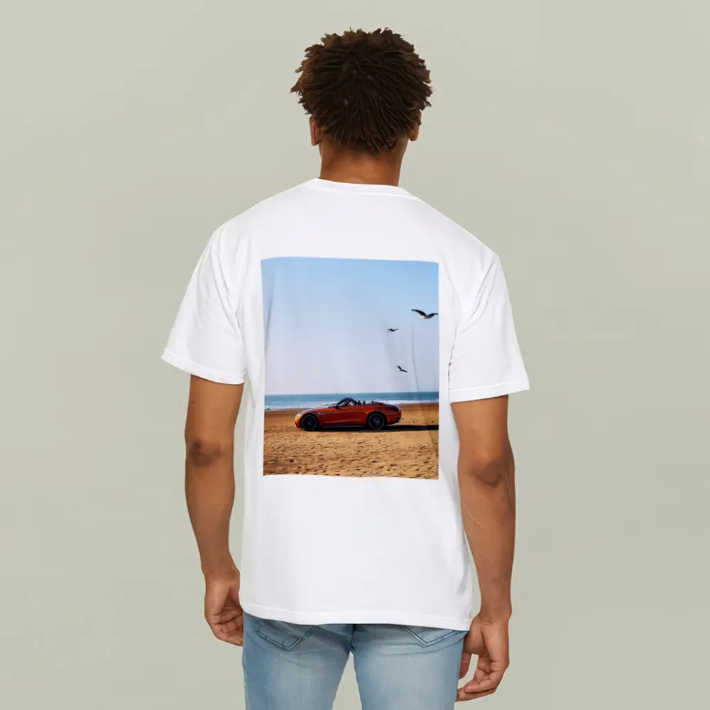 Mercedes SL Class Roadster On Sandy Beach – T-Shirts