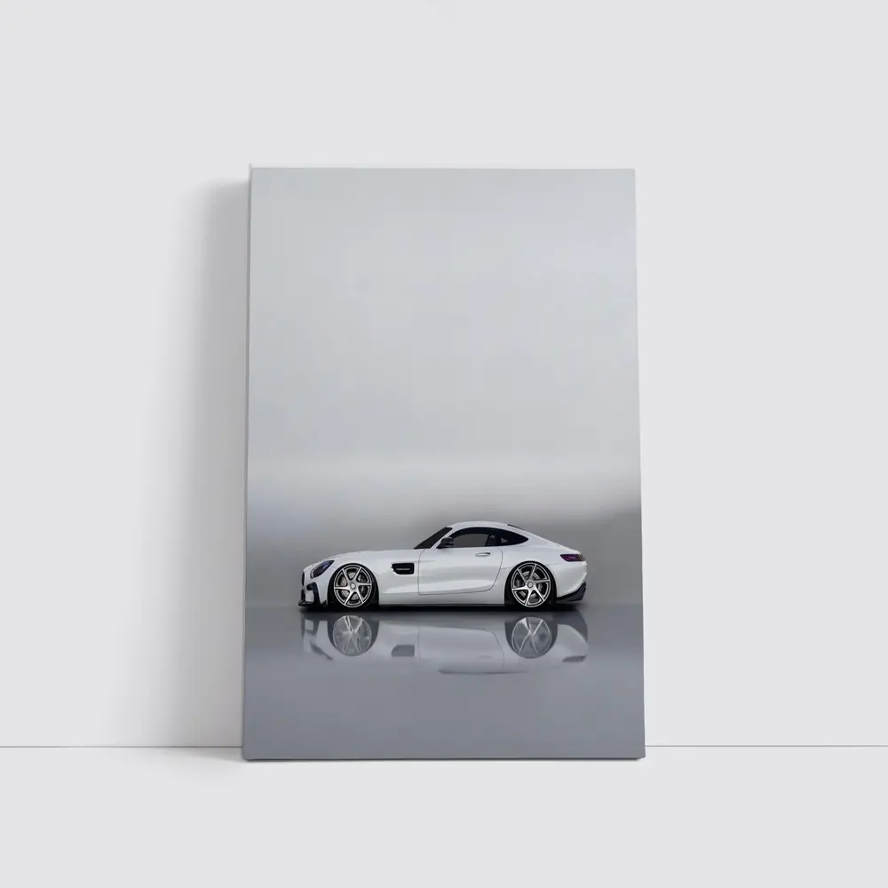 Mercedes AMG GT White Studio Side Profile – Wall Art
