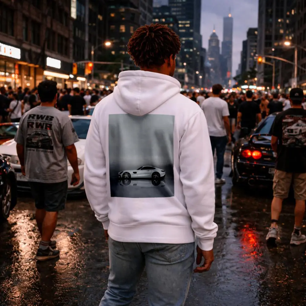 Mercedes AMG GT White Studio Side Profile – Hoodies