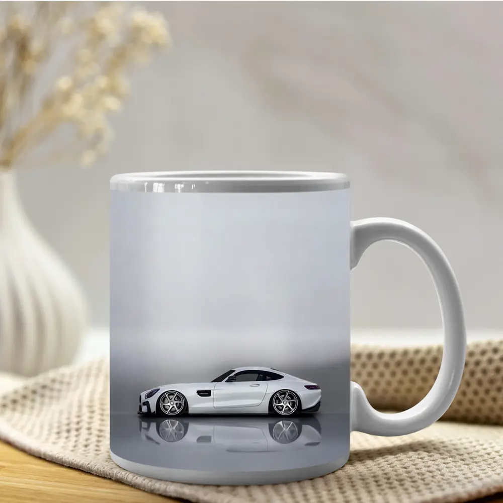 Mercedes AMG GT White Studio Side Profile – Mugs