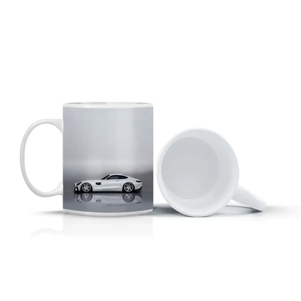 Mercedes AMG GT White Studio Side Profile – Mugs