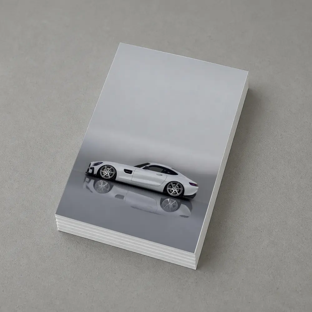 Mercedes AMG GT White Studio Side Profile – Postcards