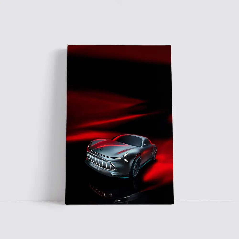 Mercedes Vision AMG Dark Red Background – Wall Art
