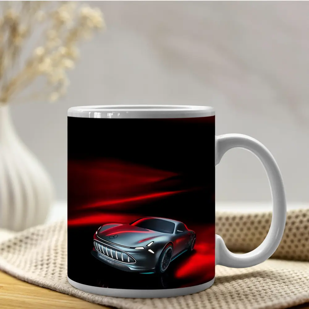Mercedes Vision AMG Dark Red Background – Mugs