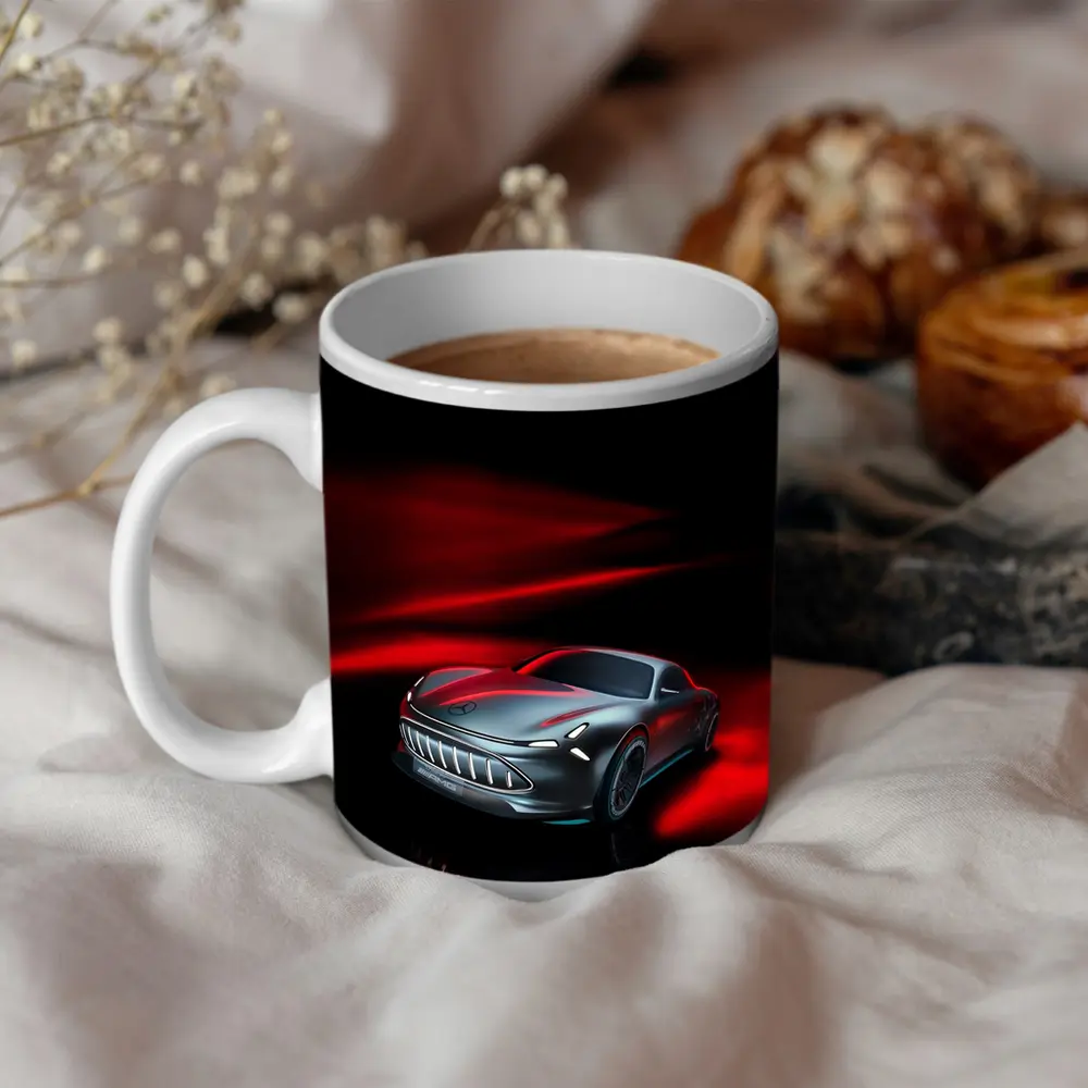 Mercedes Vision AMG Dark Red Background – Mugs