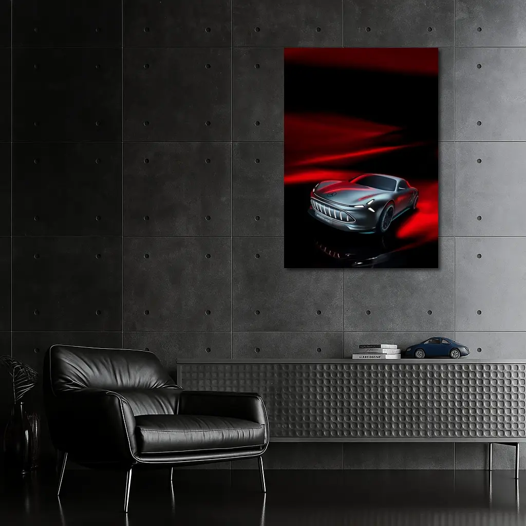 Mercedes Vision AMG Dark Red Background – Wall Art