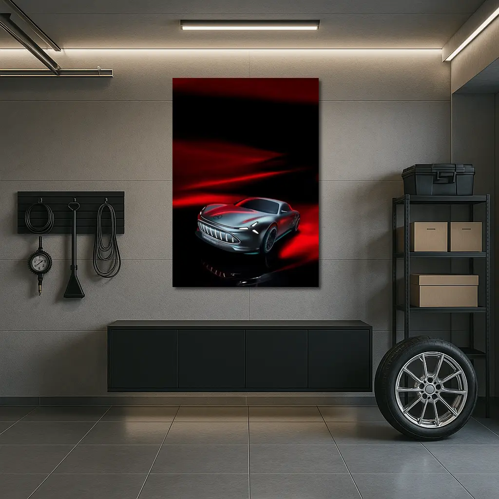 Mercedes Vision AMG Dark Red Background – Wall Art
