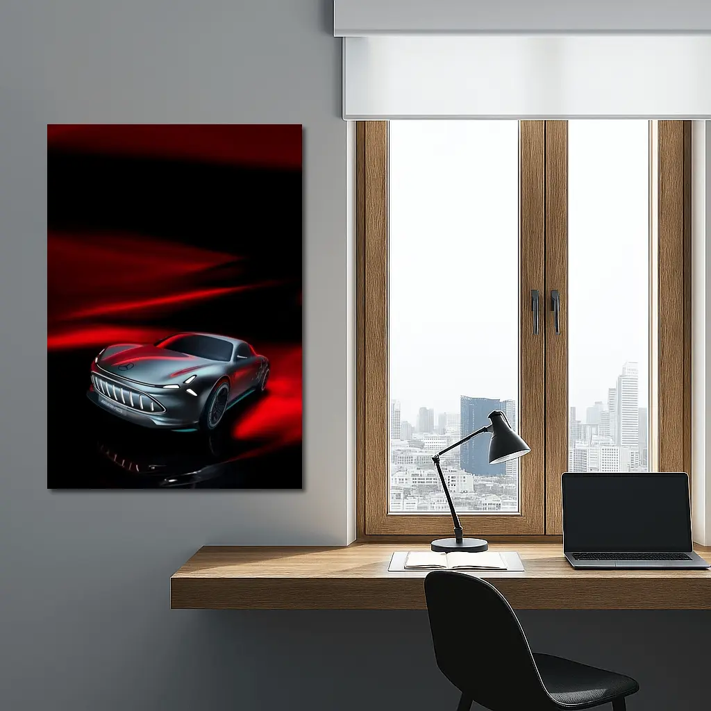 Mercedes Vision AMG Dark Red Background – Wall Art