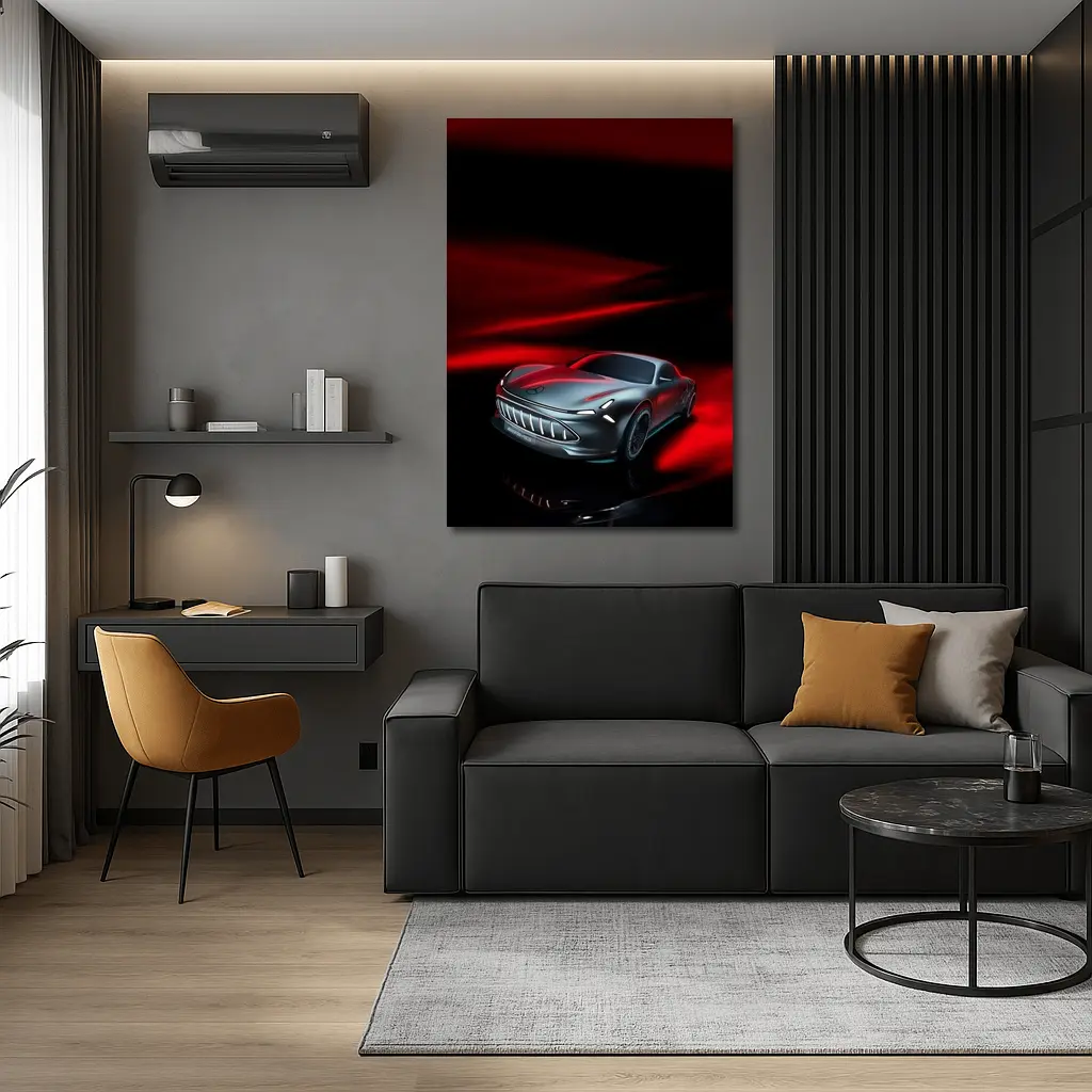 Mercedes Vision AMG Dark Red Background – Wall Art