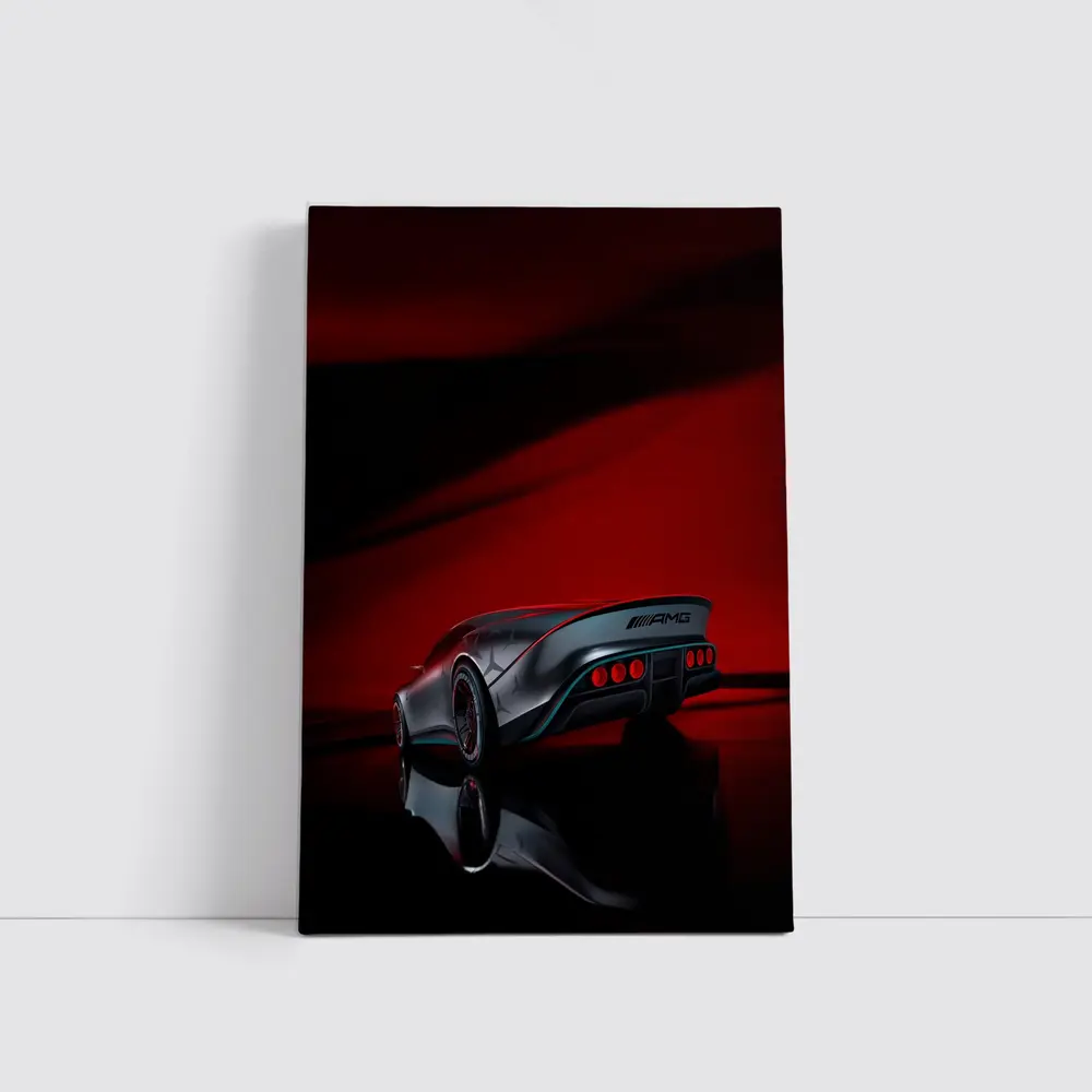 Mercedes AMG Vision Concept Red Background – Wall Art