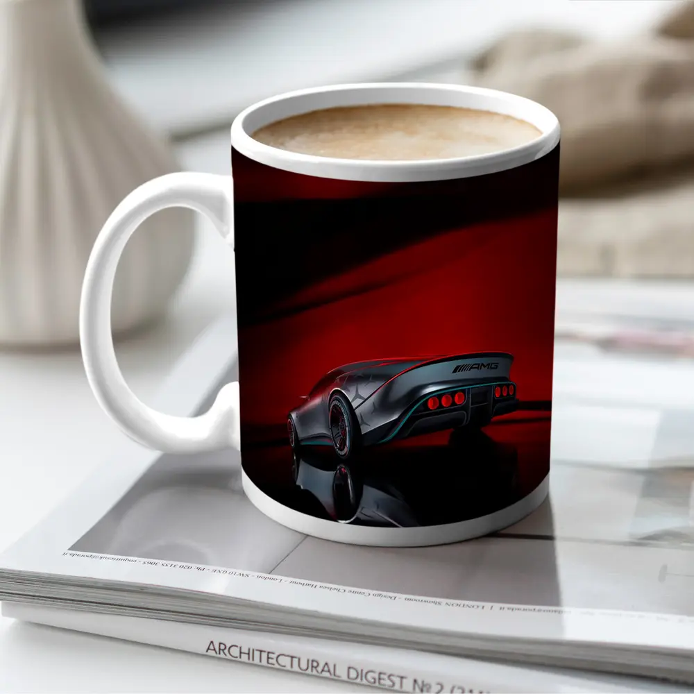 Mercedes AMG Vision Concept Red Background – Mugs