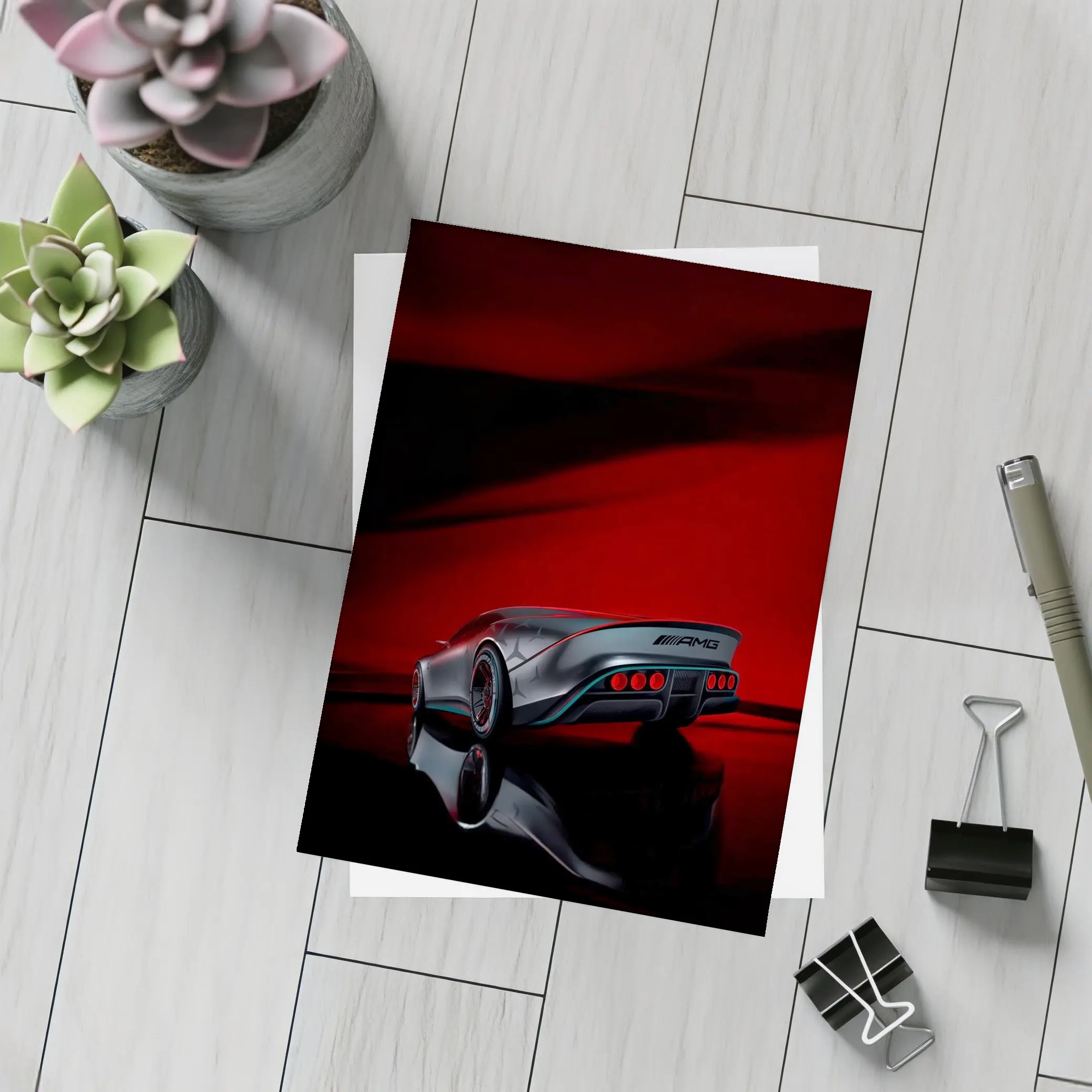 Mercedes AMG Vision Concept Red Background – Postcards