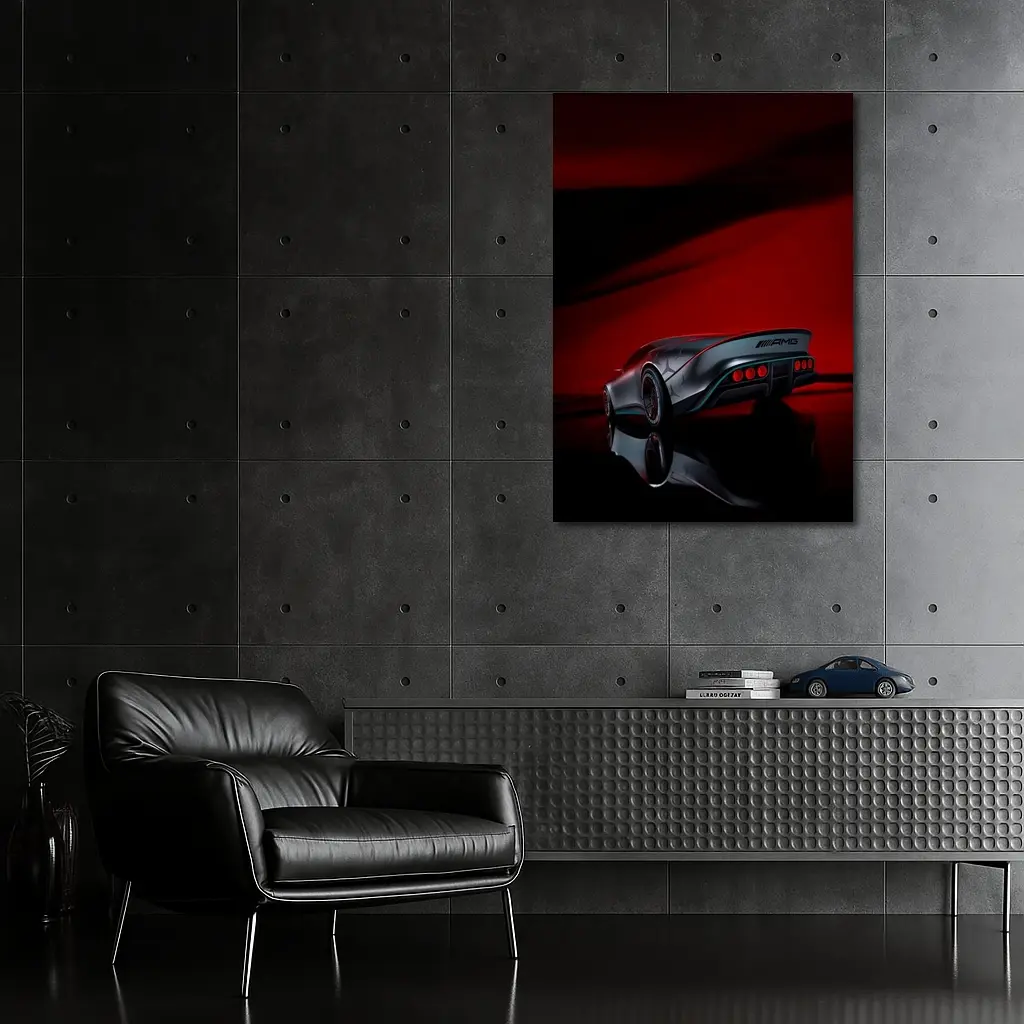 Mercedes AMG Vision Concept Red Background – Wall Art
