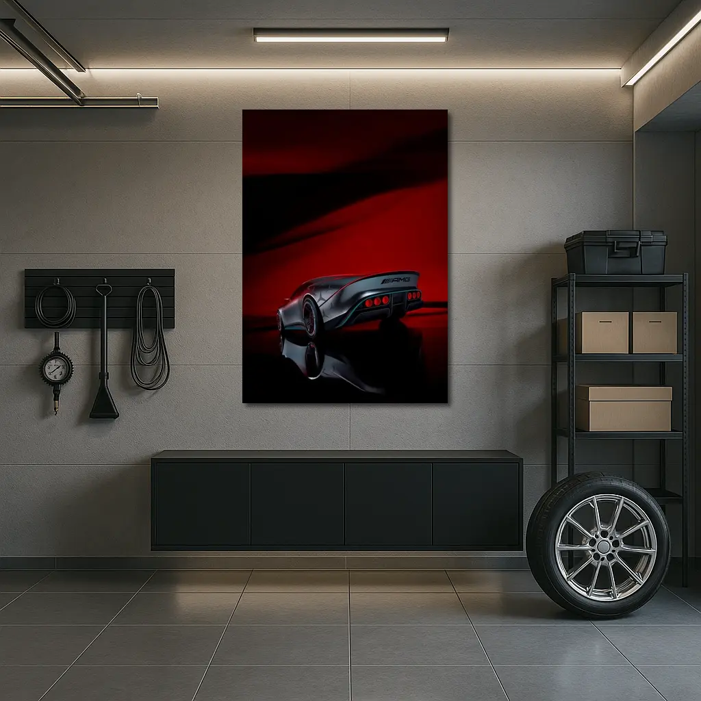 Mercedes AMG Vision Concept Red Background – Wall Art