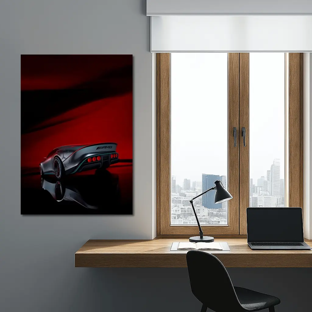 Mercedes AMG Vision Concept Red Background – Wall Art