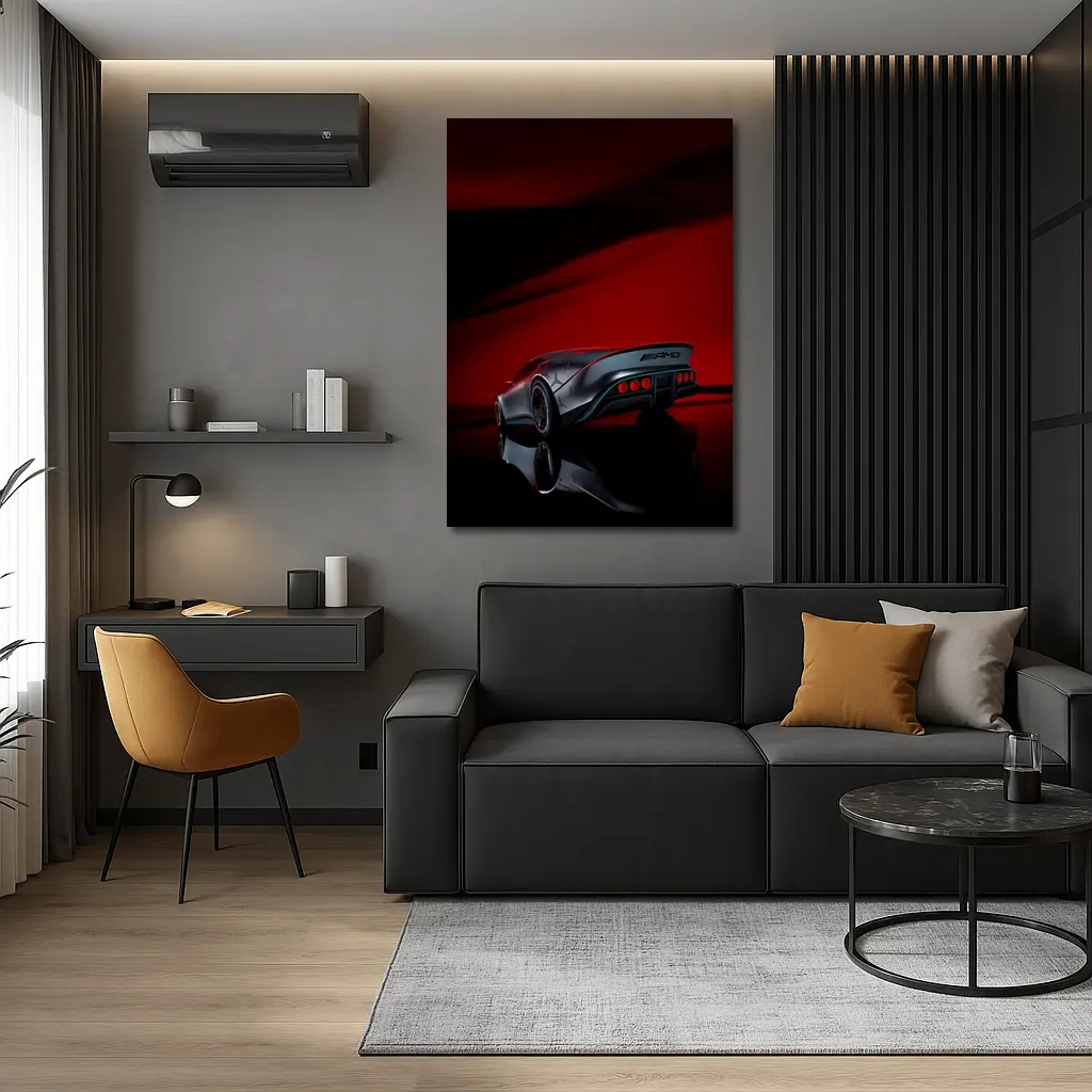 Mercedes AMG Vision Concept Red Background – Wall Art