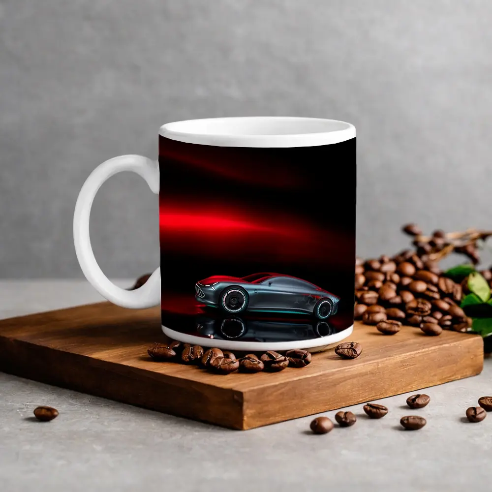 Mercedes Vision AMG Dark Red Background – Mugs