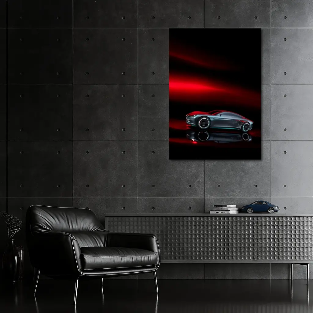 Mercedes Vision AMG Dark Red Background – Wall Art