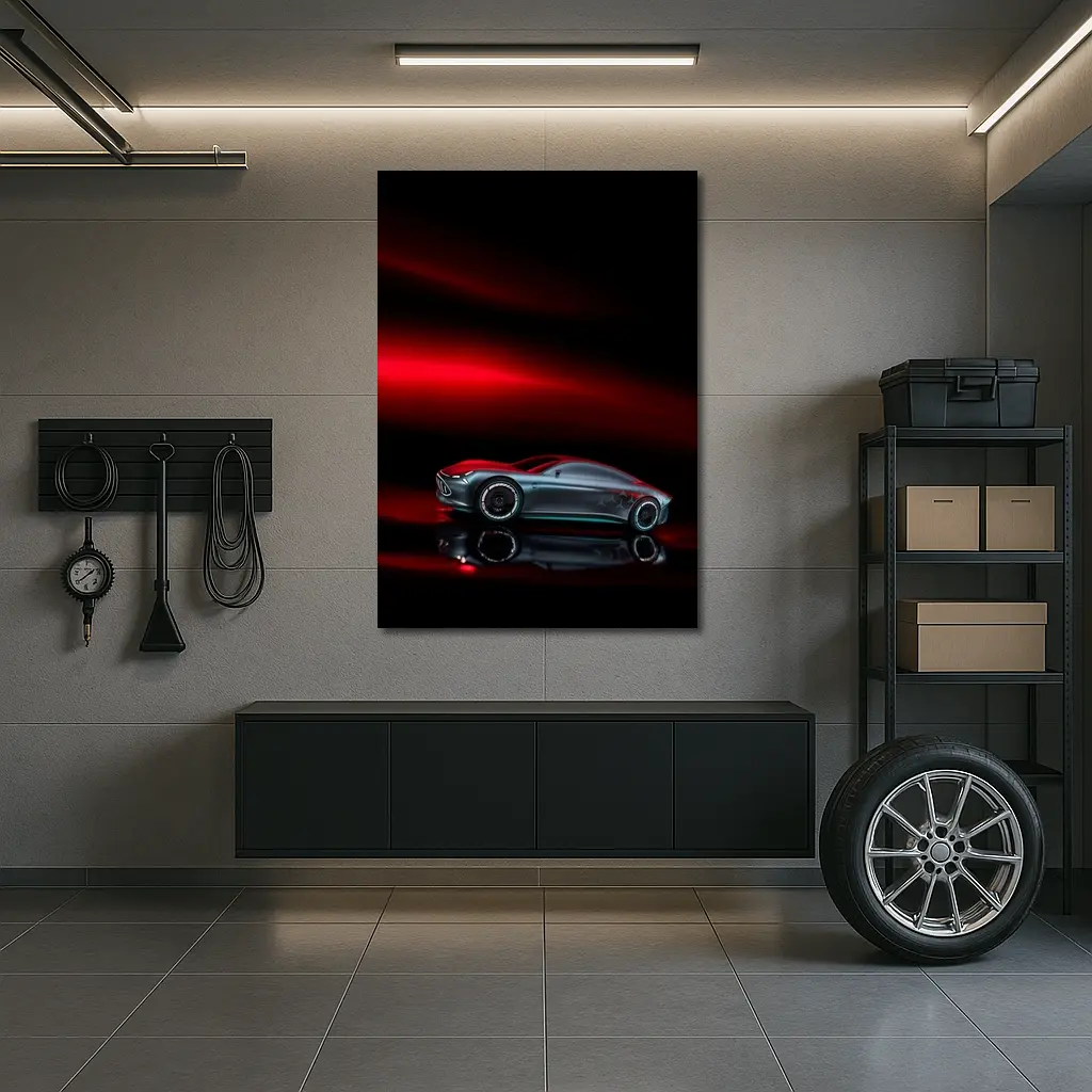 Mercedes Vision AMG Dark Red Background – Wall Art