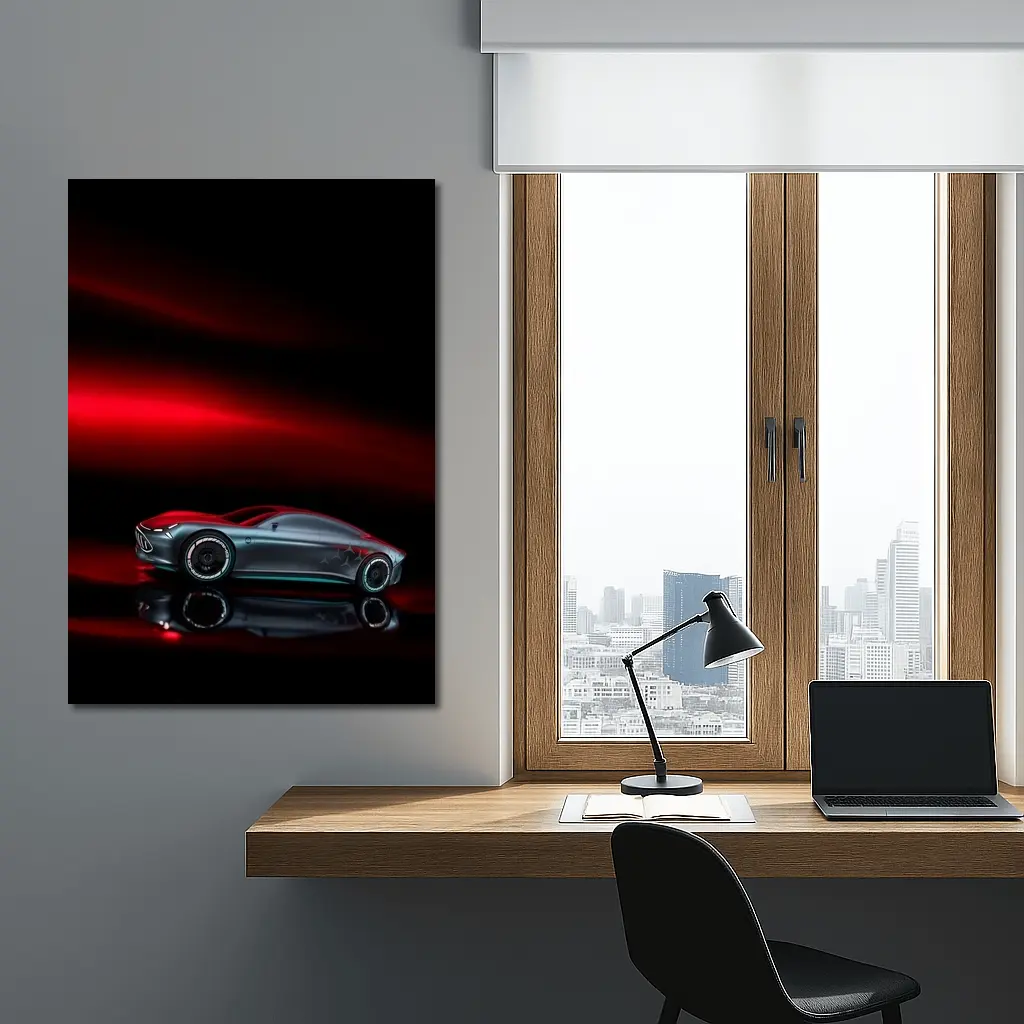 Mercedes Vision AMG Dark Red Background – Wall Art