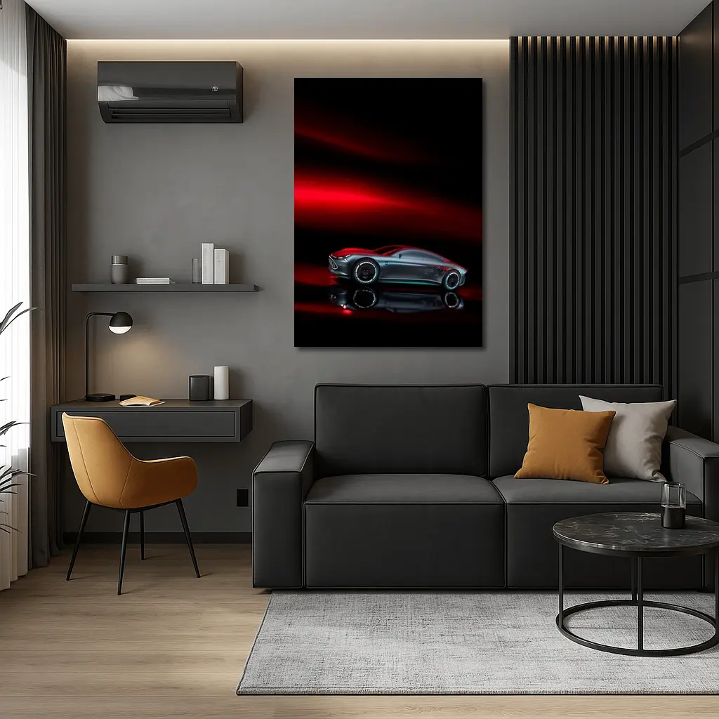 Mercedes Vision AMG Dark Red Background – Wall Art