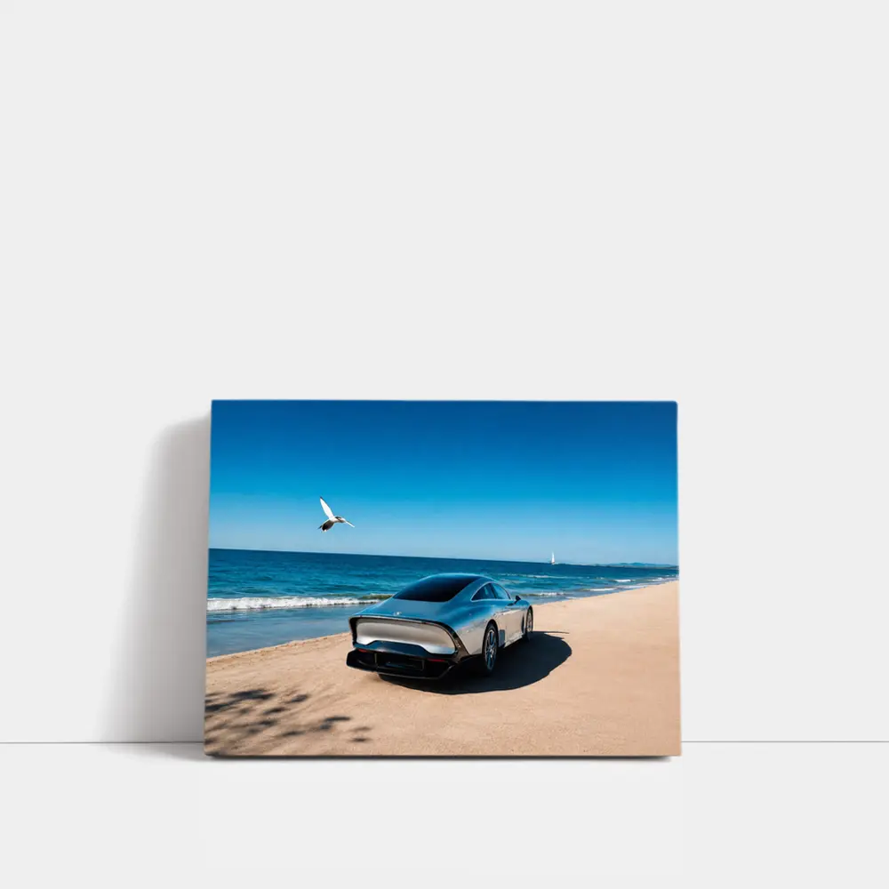 Mercedes Vision EQXX Silver Beach Coastal – Wall Art