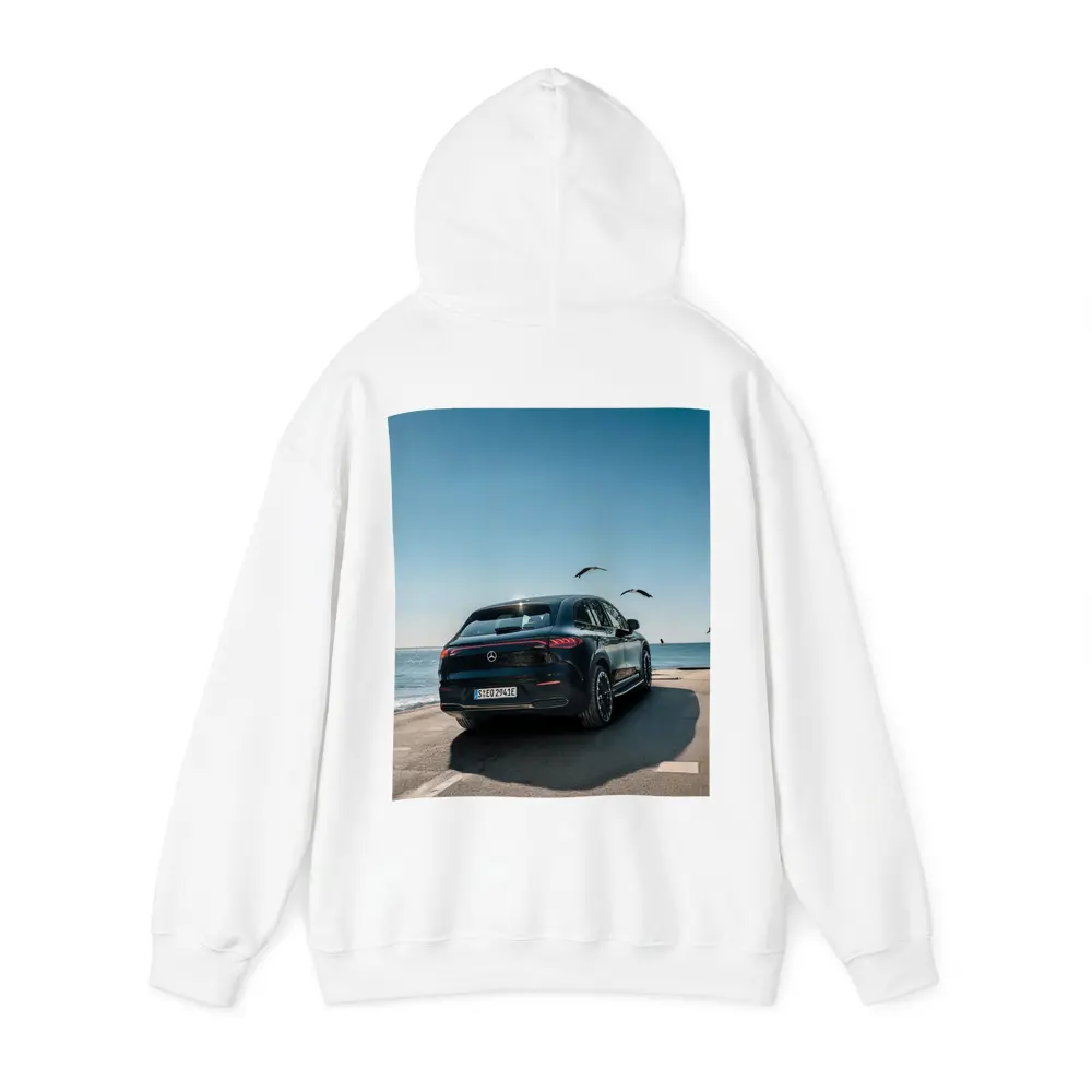 Mercedes EQC SUV Parked by Coastal Road – Hoodies