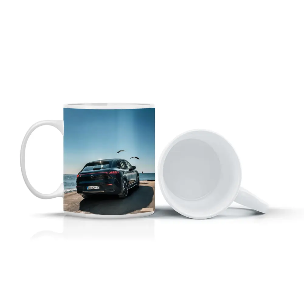 Mercedes EQC SUV Parked by Coastal Road – Mugs