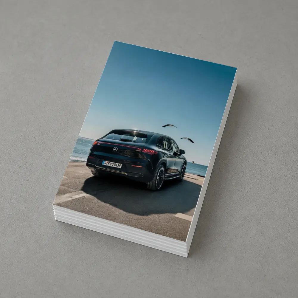 Mercedes EQC SUV Parked by Coastal Road – Postcards