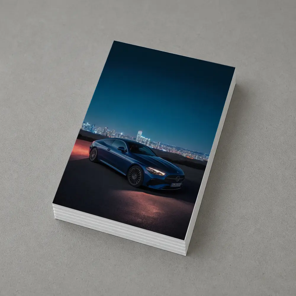 Mercedes CLE Coupe Blue City Night – Postcards