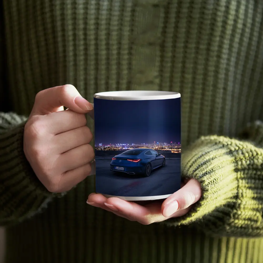 Mercedes CLS Night City Skyline Blue – Mugs