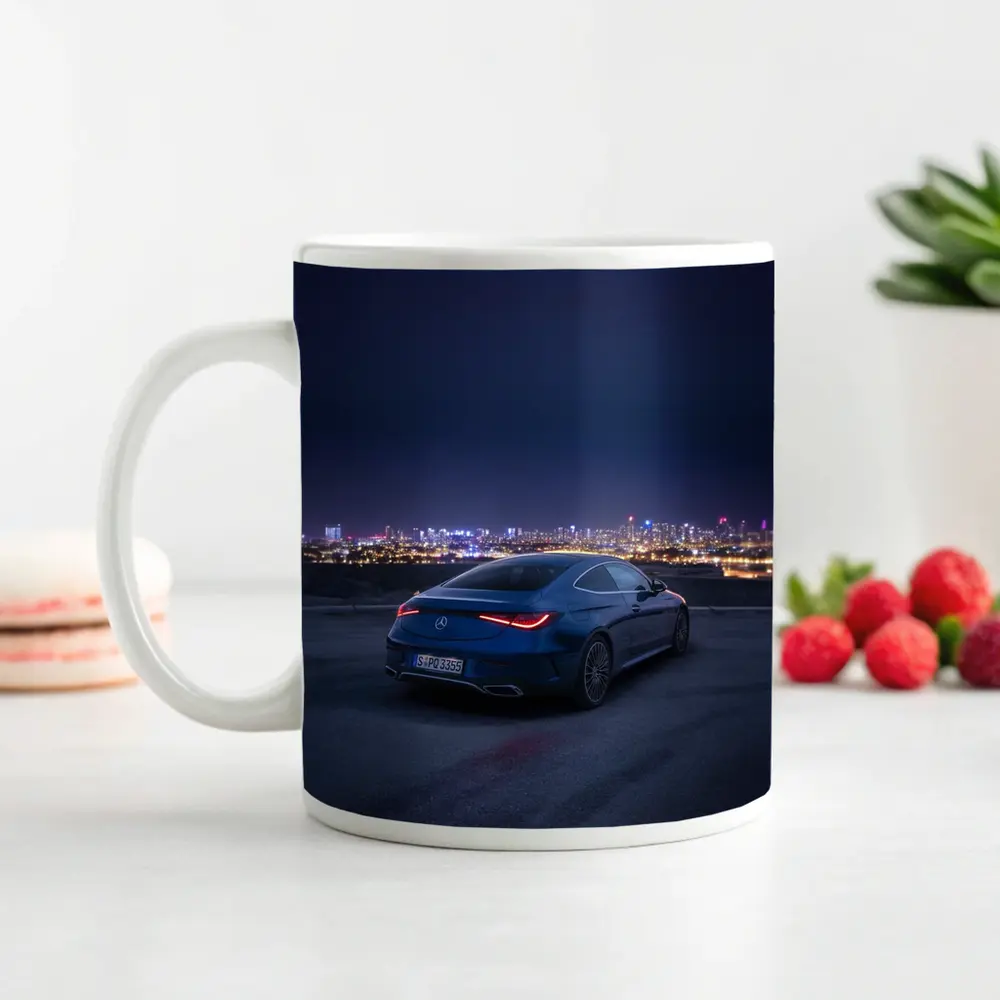 Mercedes CLS Night City Skyline Blue – Mugs