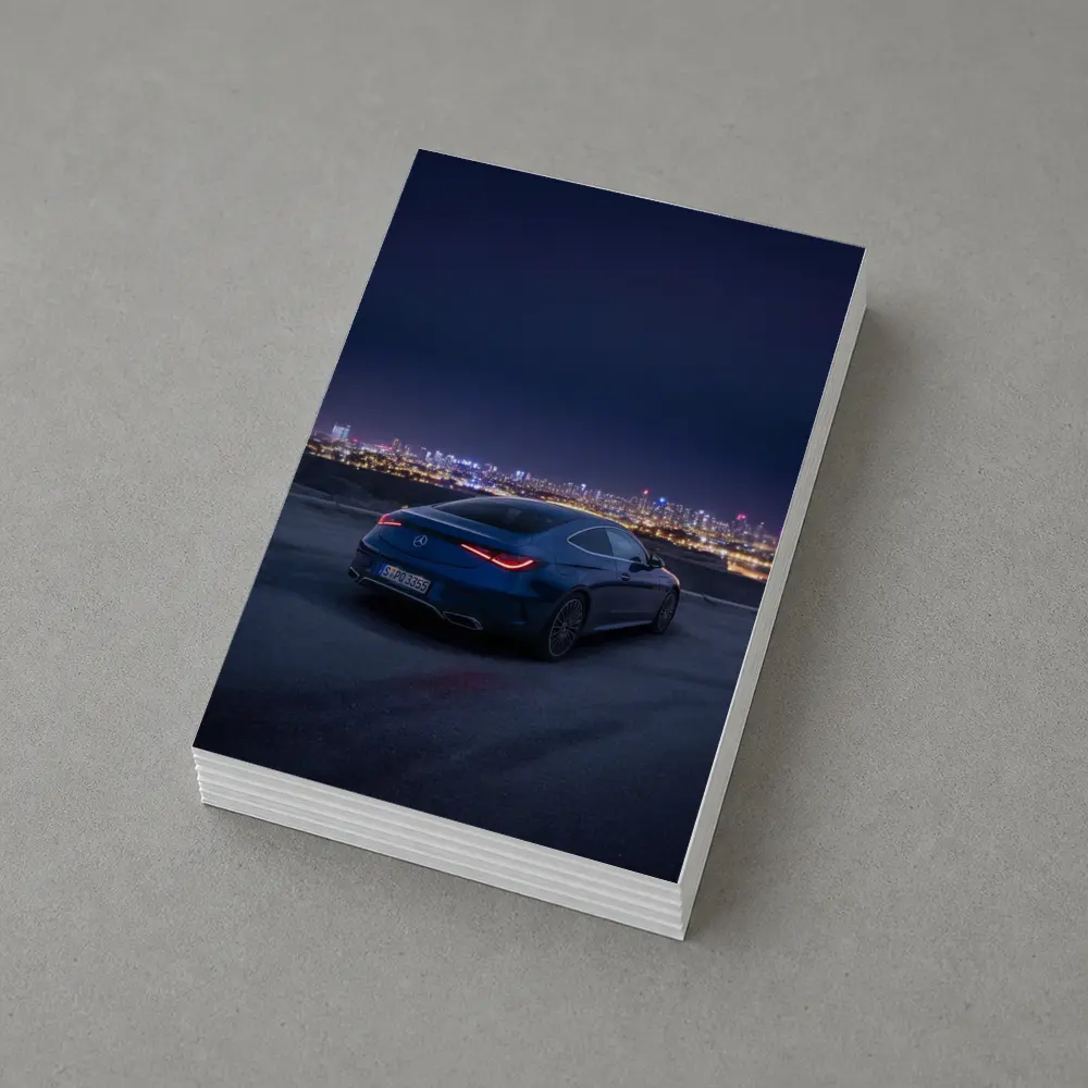 Mercedes CLS Night City Skyline Blue – Postcards